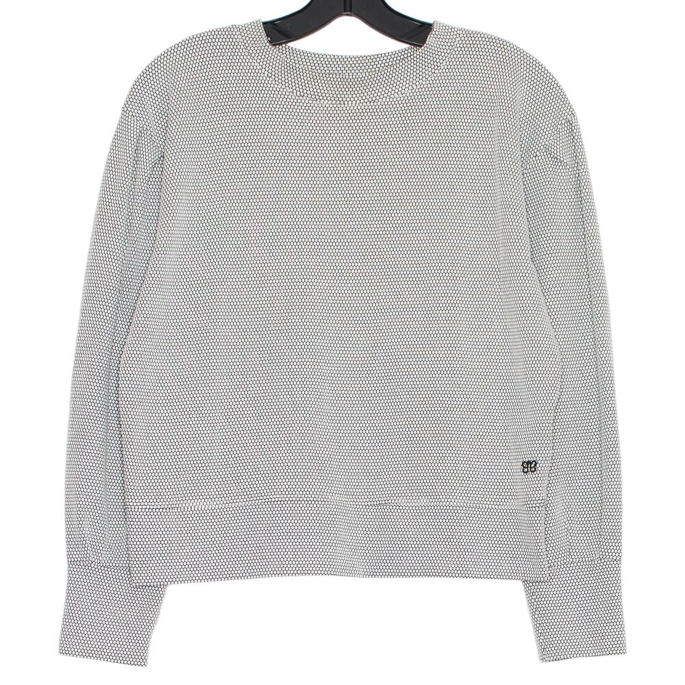 Albion Serena Top Honeycomb Textured Knit M Athleisure Crewneck Puff Sleeve Crop
